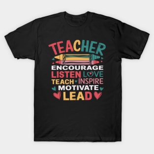 Black History Teacher Encourage Lead Afro American Women Men T-Shirt